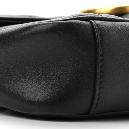 Gucci Calfskin Matelasse Mini GG Marmont Shoulder Bag Black 9 of 10