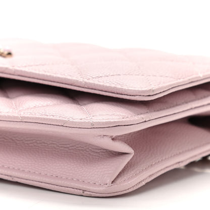 Chanel Caviar Quilted Coco Candy Wallet On Chain WOC Light Pink 10 of 11