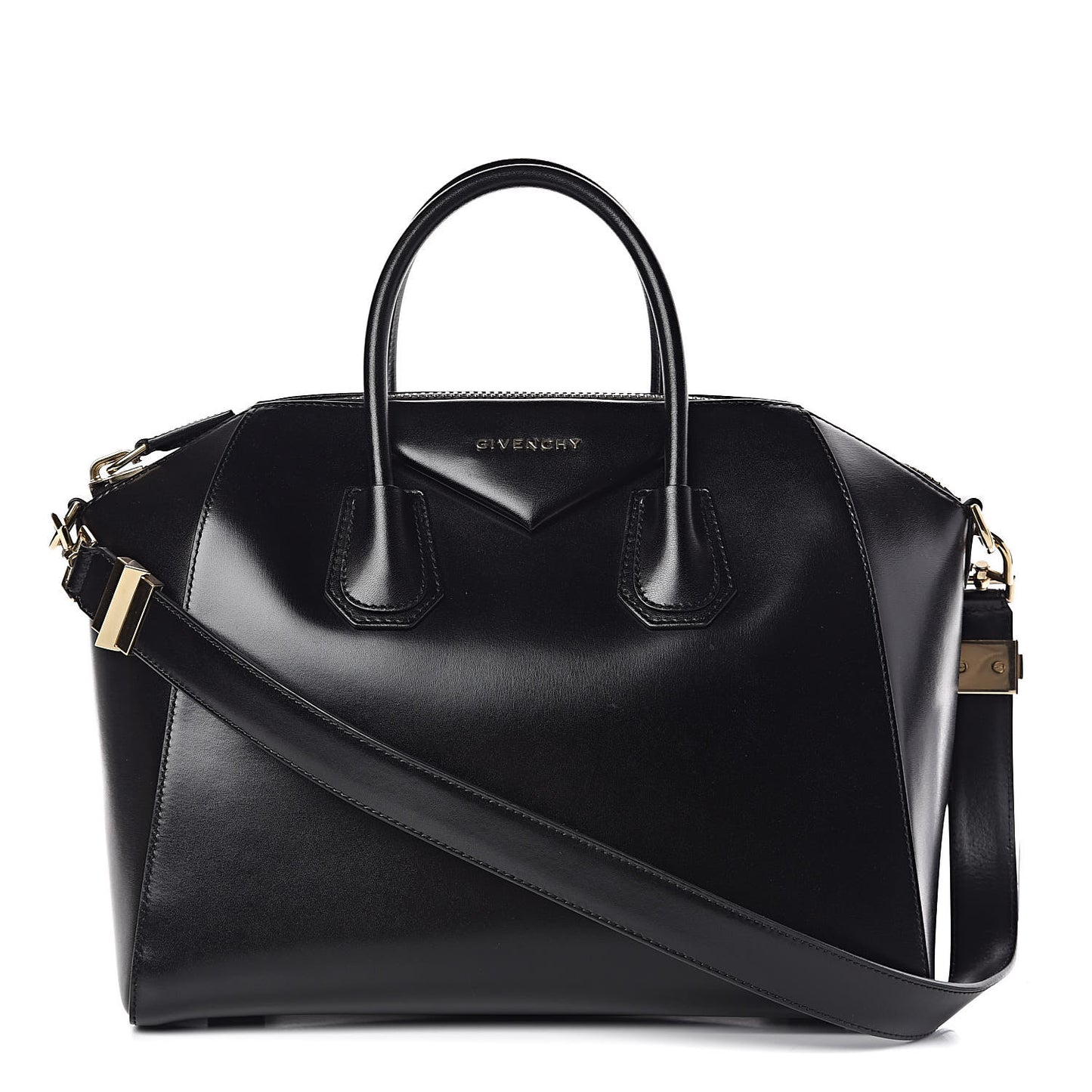 Shiny Lord Calfskin Medium Antigona Black