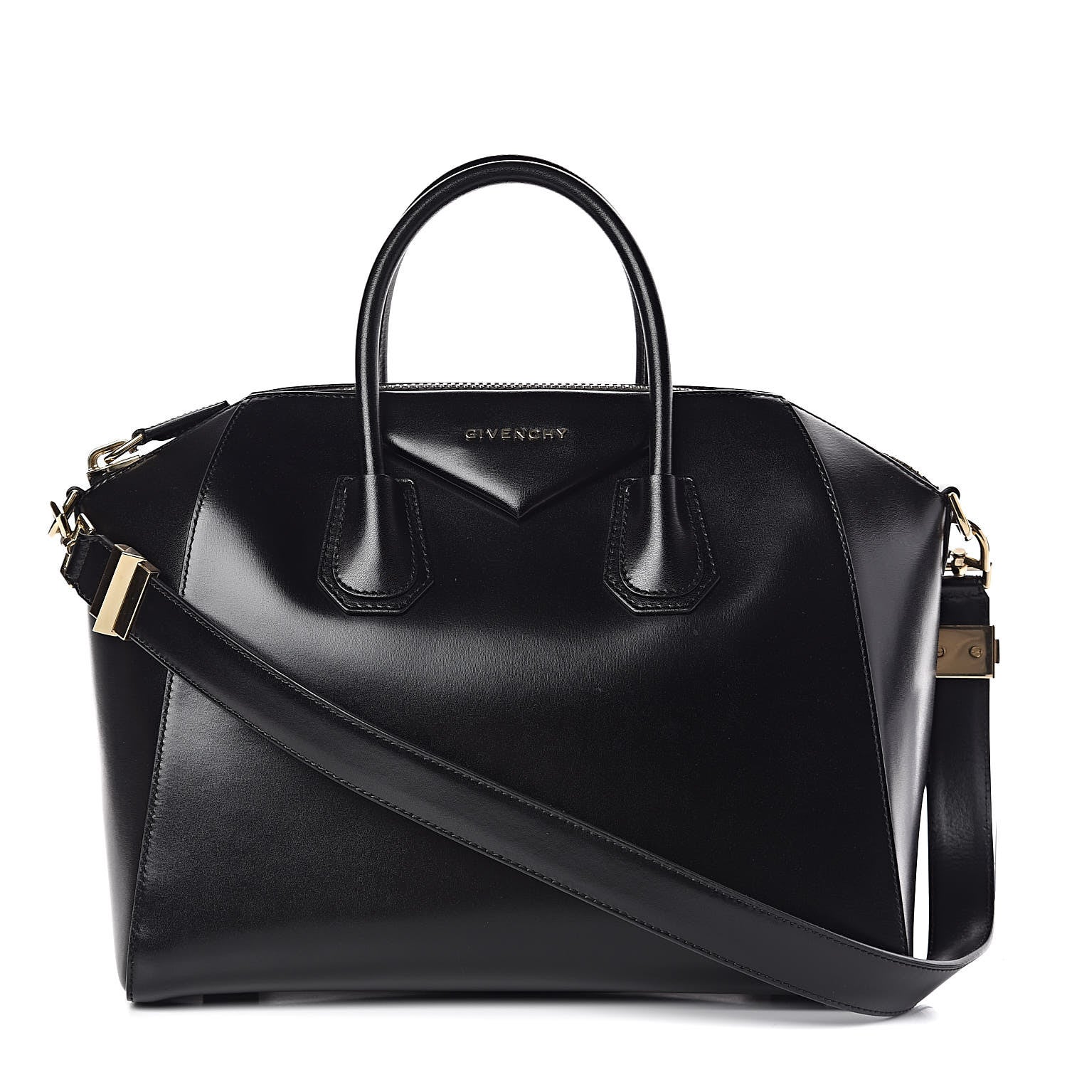 Givenchy Shiny Lord Calfskin Medium Antigona Black 1 of 12