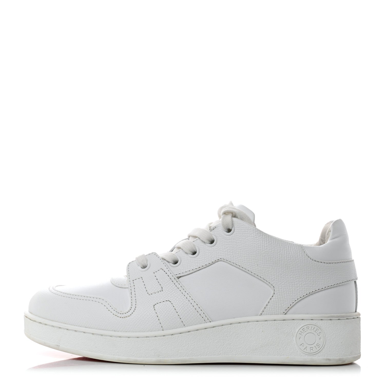 Hermes Epsom Calfskin Womens Free Sneakers 37 White 1 of 8