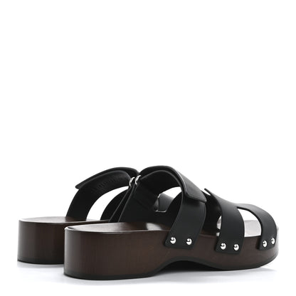 Hermes Calfskin Womens Kos Clog 39 Black 5 of 10