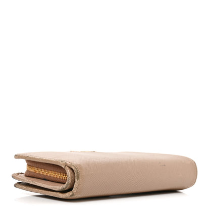 Prada Saffiano Metal Compact Zip Around Wallet Cammeo 4 of 9