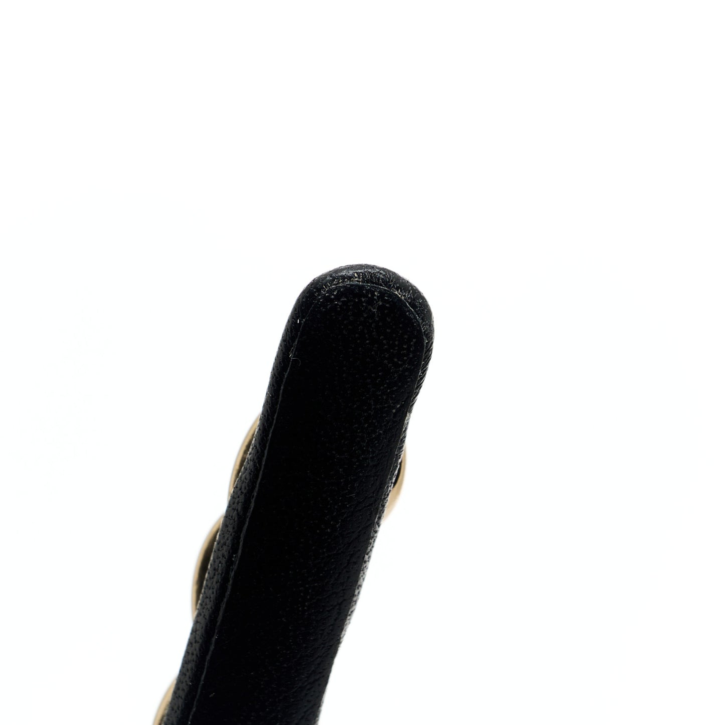 Metal Lambskin Chain CC Headband Black Gold