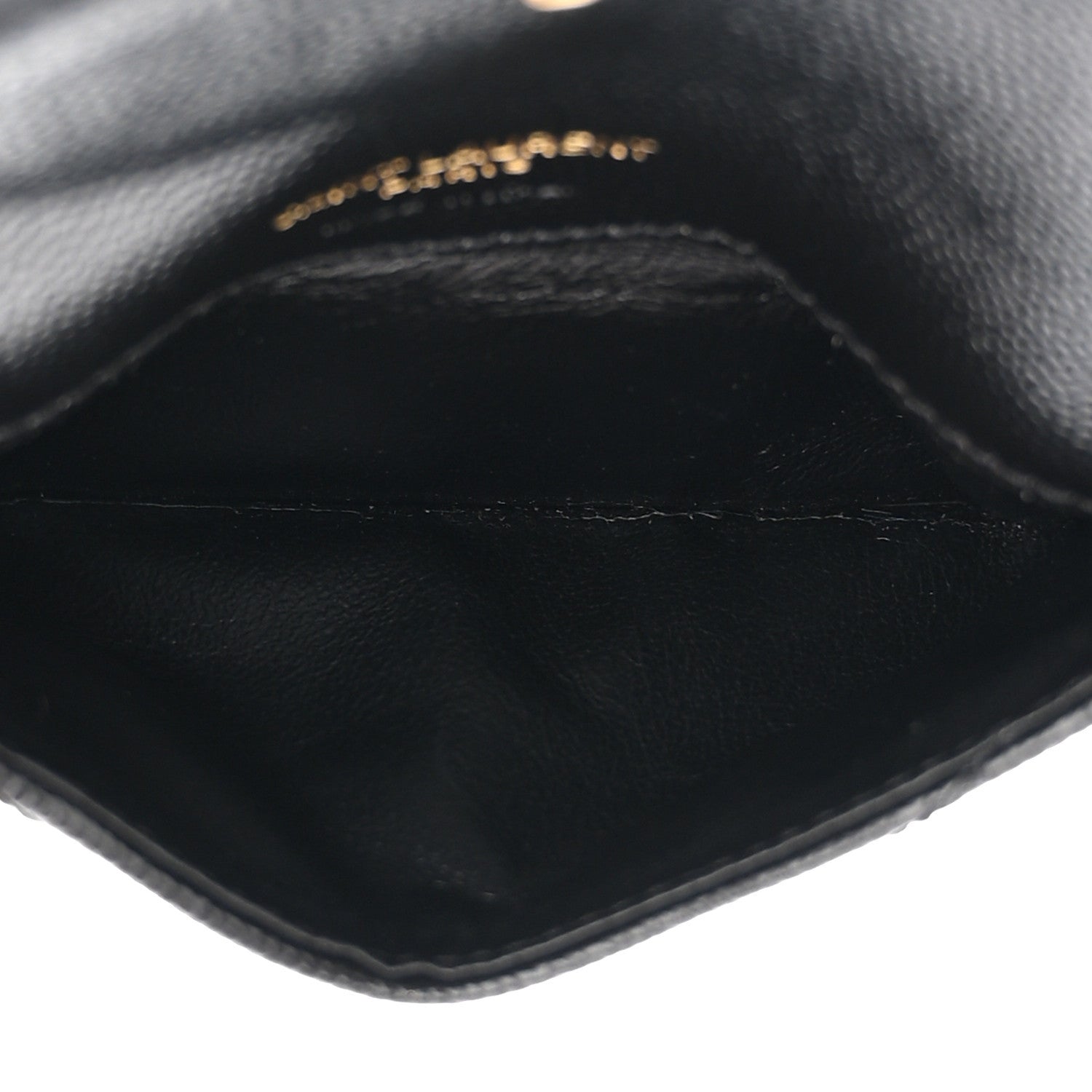 Saint Laurent SAINT LAURENT Grain De Poudre Matelasse Chevron Monogram Compact Wallet Black 5 of 14