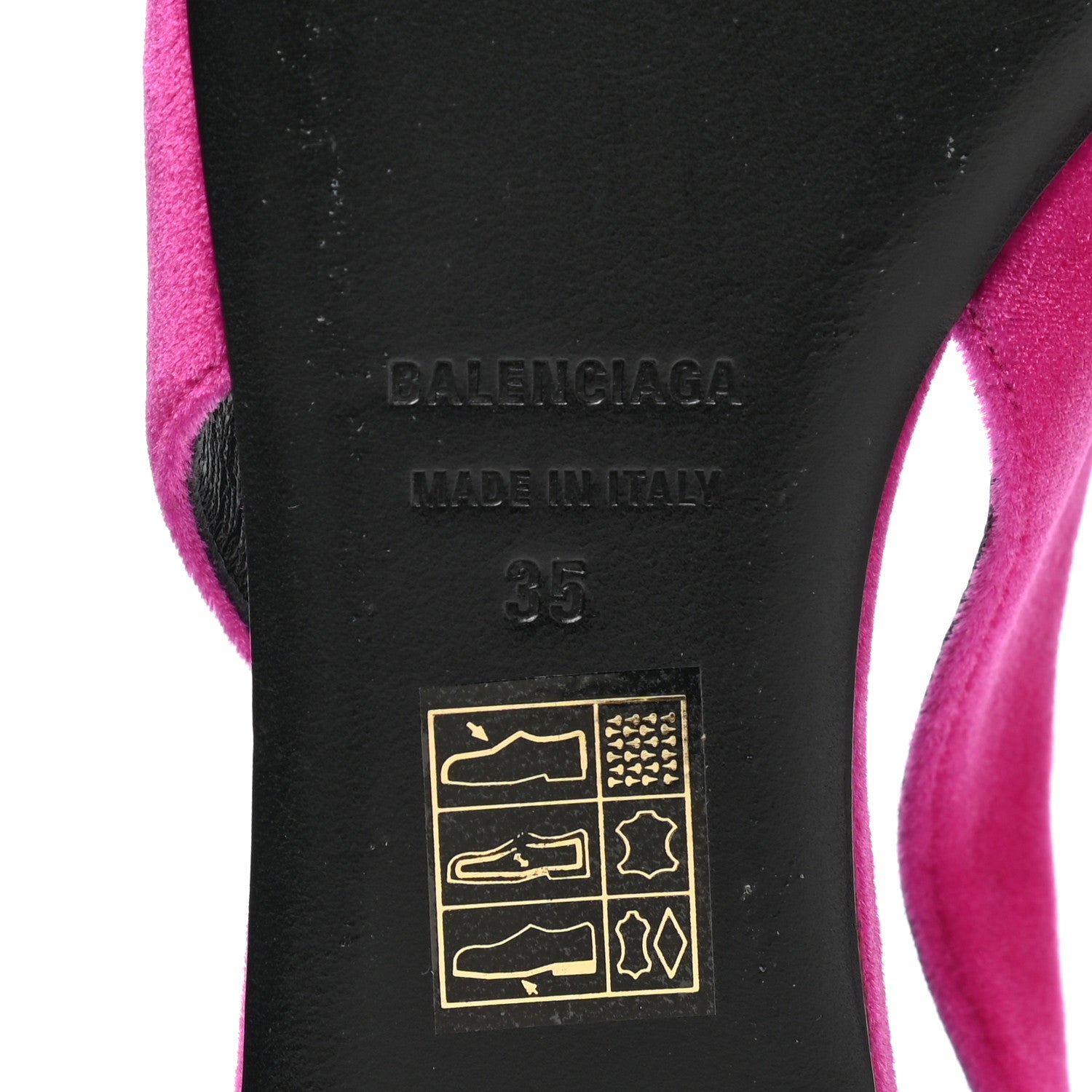 Balenciaga Velvet BB Knife Pointy Toe Slingback Flats 35 Pink 6 of 9