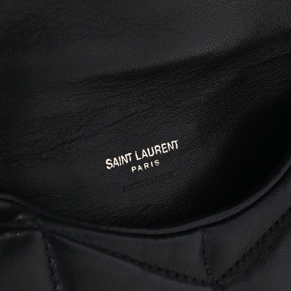 Saint Laurent Lambskin Monogram Loulou Puffer Pouch Clutch Black 6 of 9