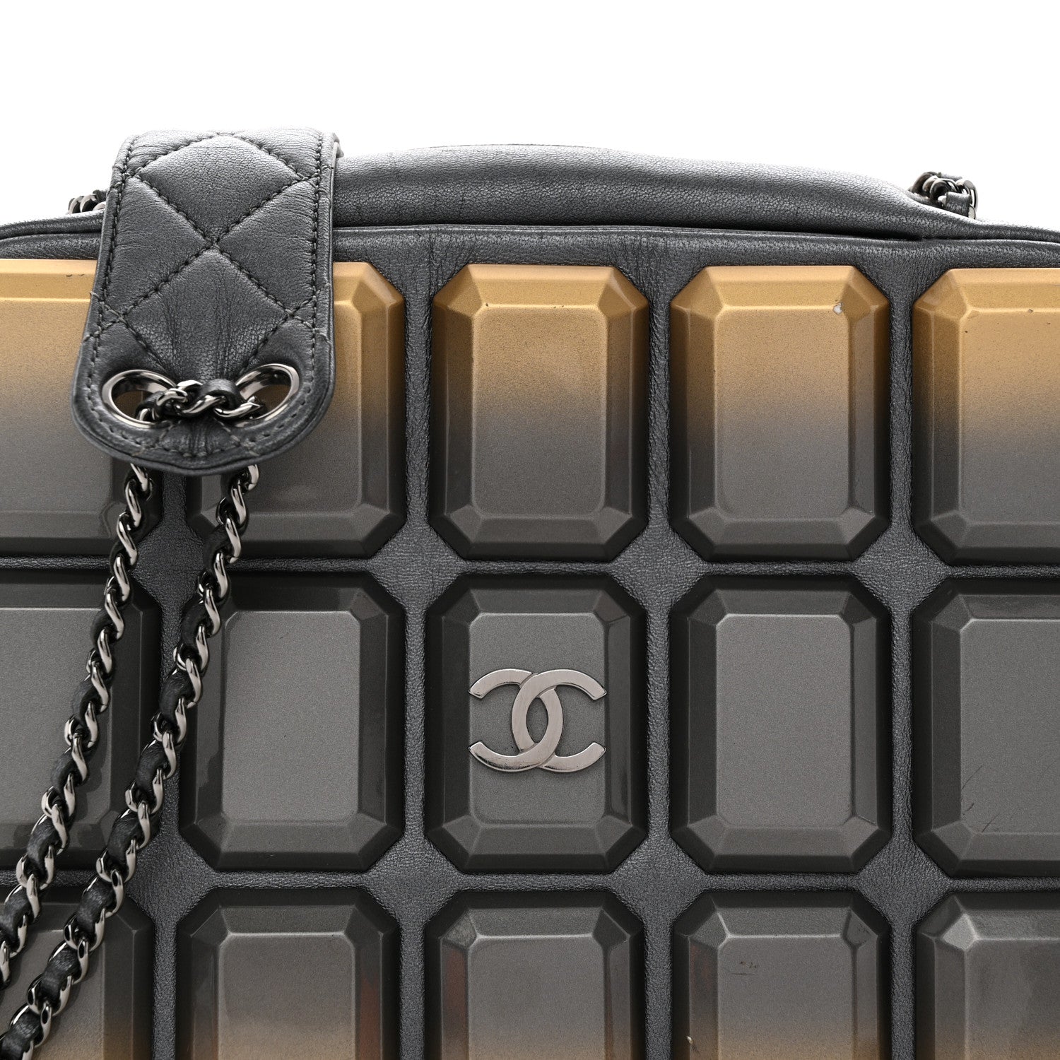 Chanel Metallic Lambskin Plexiglass Evening Art Camera Case Silver 8 of 17