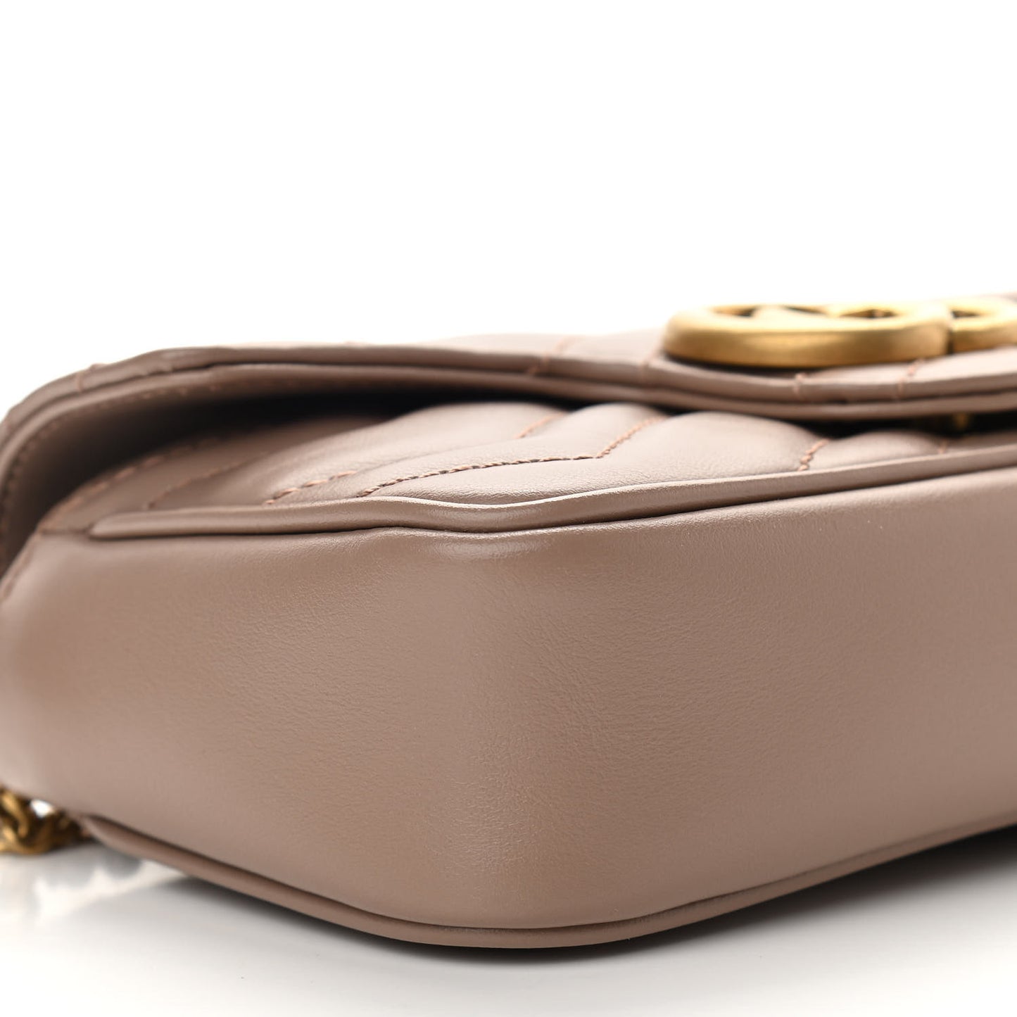 Calfskin Matelasse Super Mini GG Marmont Shoulder Bag Porcelain Rose