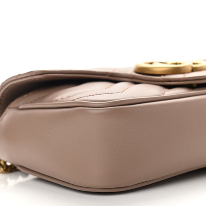Gucci Calfskin Matelasse Super Mini GG Marmont Shoulder Bag Porcelain Rose 9 of 11