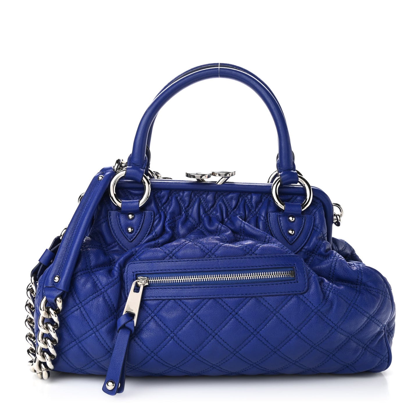 Calfskin Quilted Stam Blue