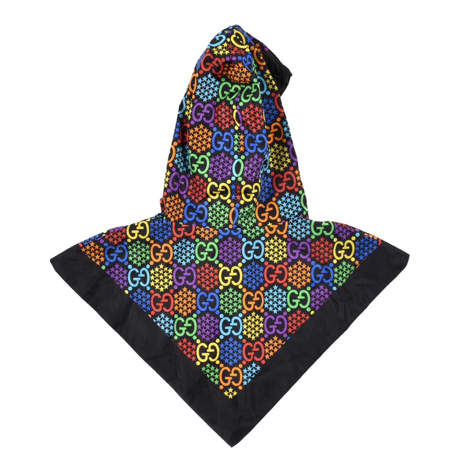 Gucci Silk Nylon Monogram Psychedelic Rain Hood Black 2 of 8