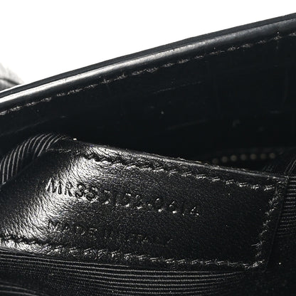 Saint Laurent Calfskin Crocodile Embossed Small Sac de Jour Black 7 of 10