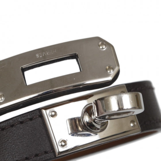 Hermes Chamonix Leather Kelly Double Tour Bracelet Chocolate 3 of 6