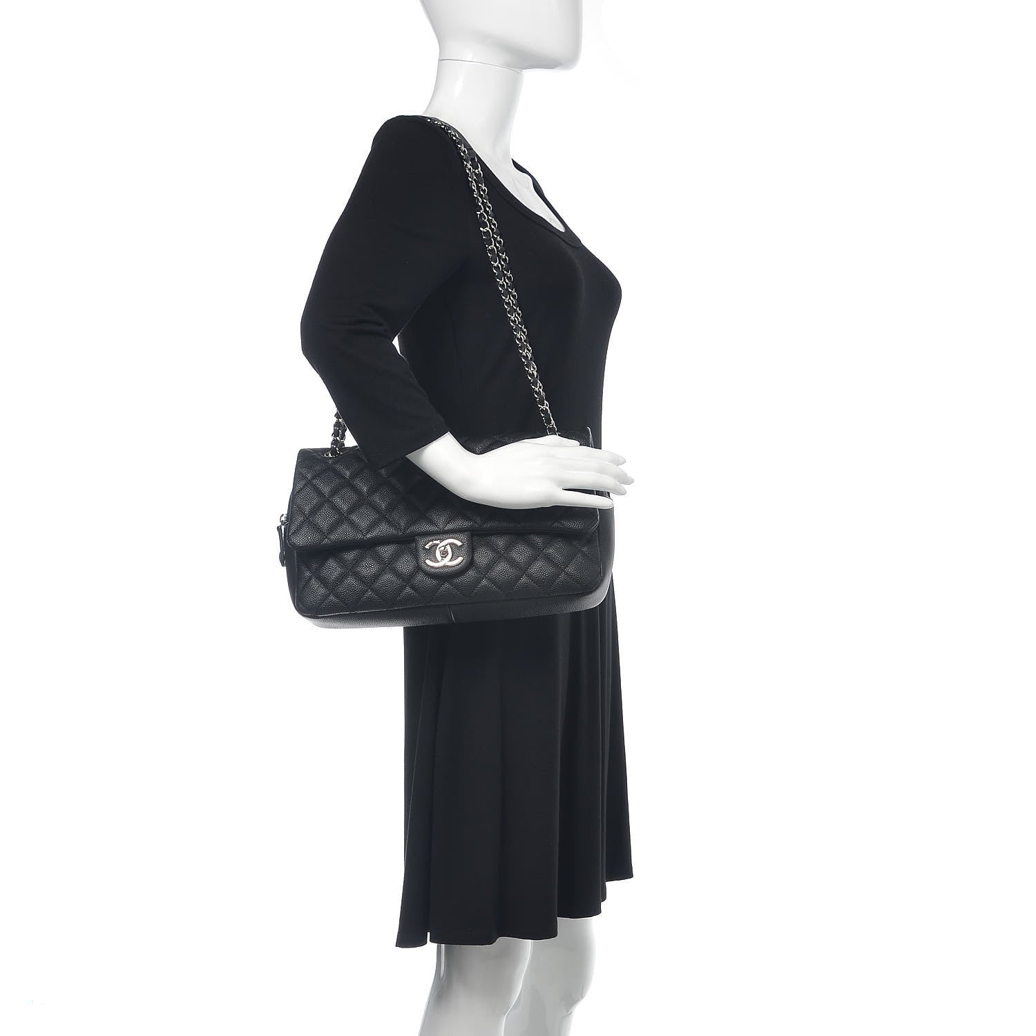 Chanel Caviar Quilted Jumbo Easy Flap Black 2 of 18