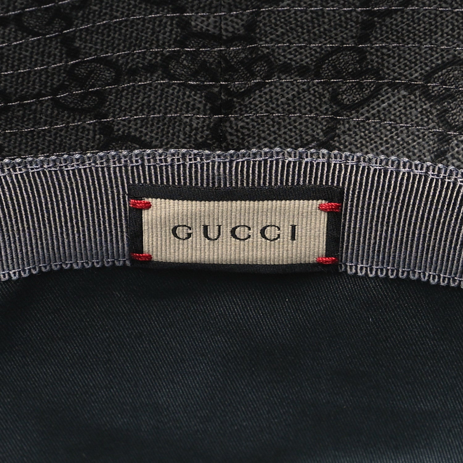 Gucci GG Supreme Monogram Textured Dollar Calfskin GG Blackie Fedora Hat M Grey Black Graphite 7 of 7