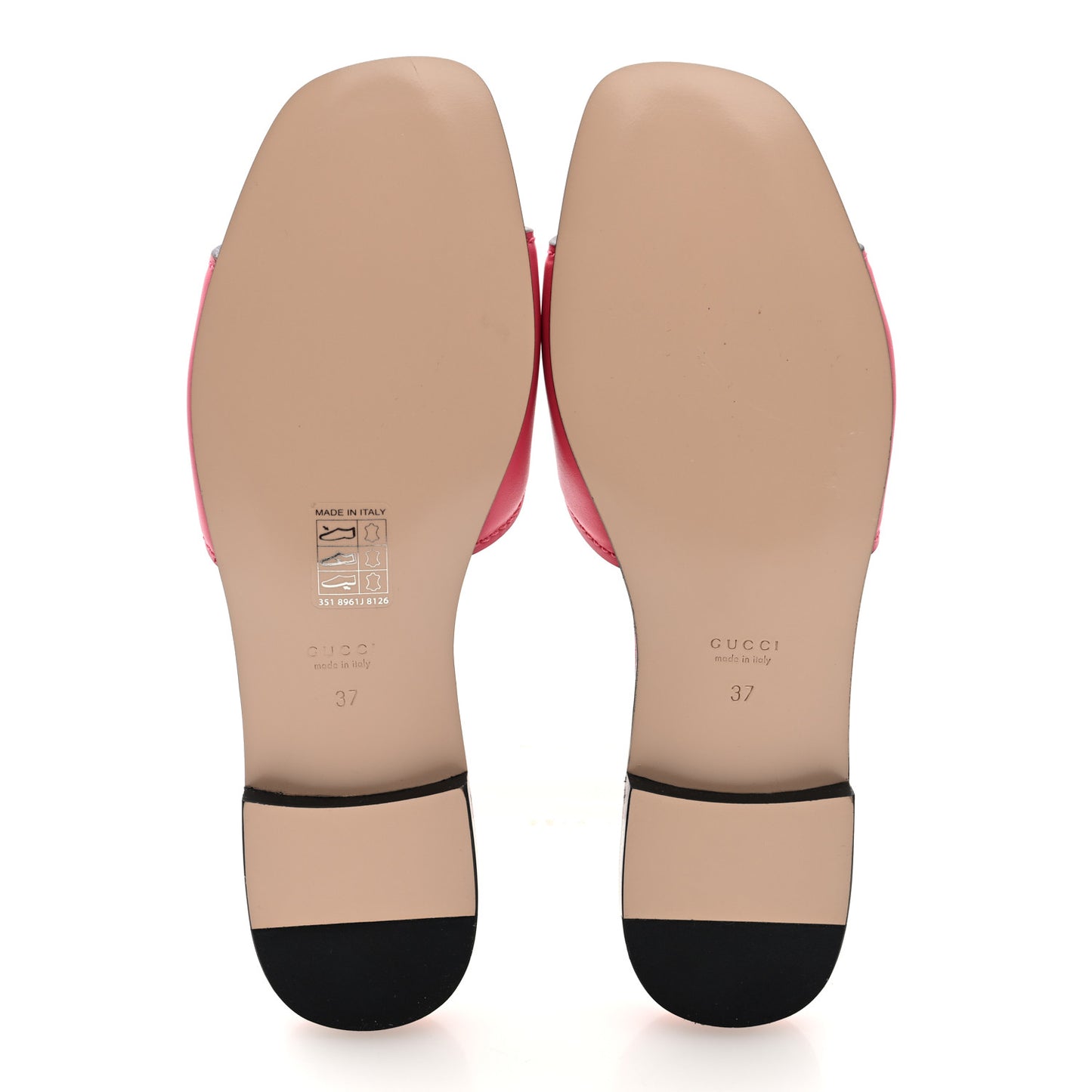 Cosmos Softy Calfskin Interlocking G Cut Out Slide Sandals 37 Rhodamine Pink