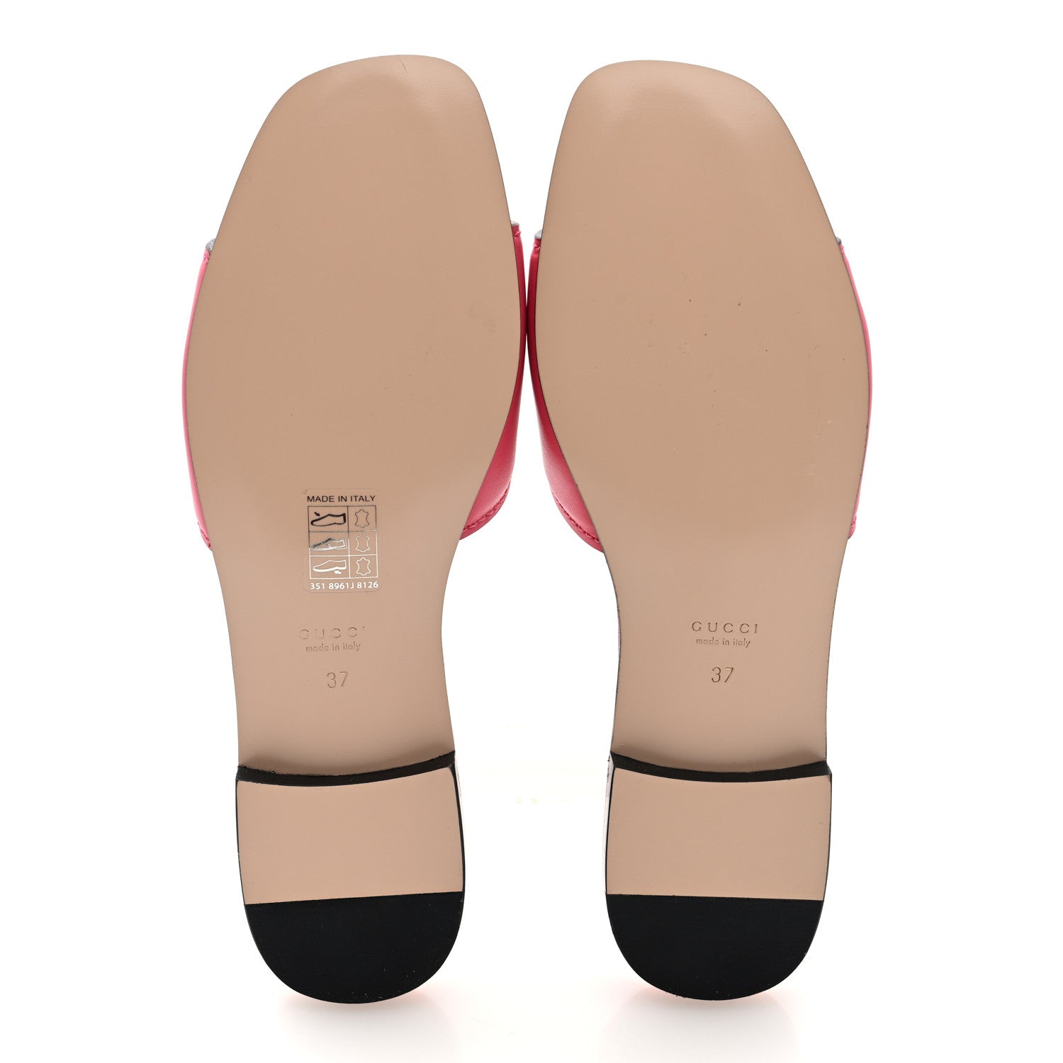 Gucci Cosmos Softy Calfskin Interlocking G Cut Out Slide Sandals 37 Rhodamine Pink 6 of 9