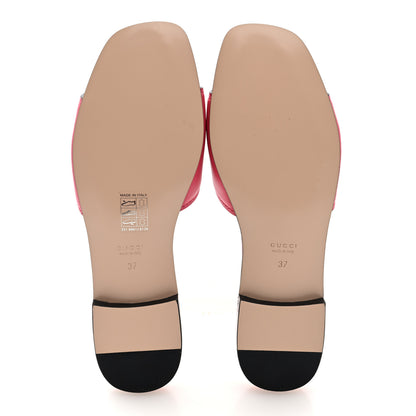 Gucci Cosmos Softy Calfskin Interlocking G Cut Out Slide Sandals 37 Rhodamine Pink 6 of 9