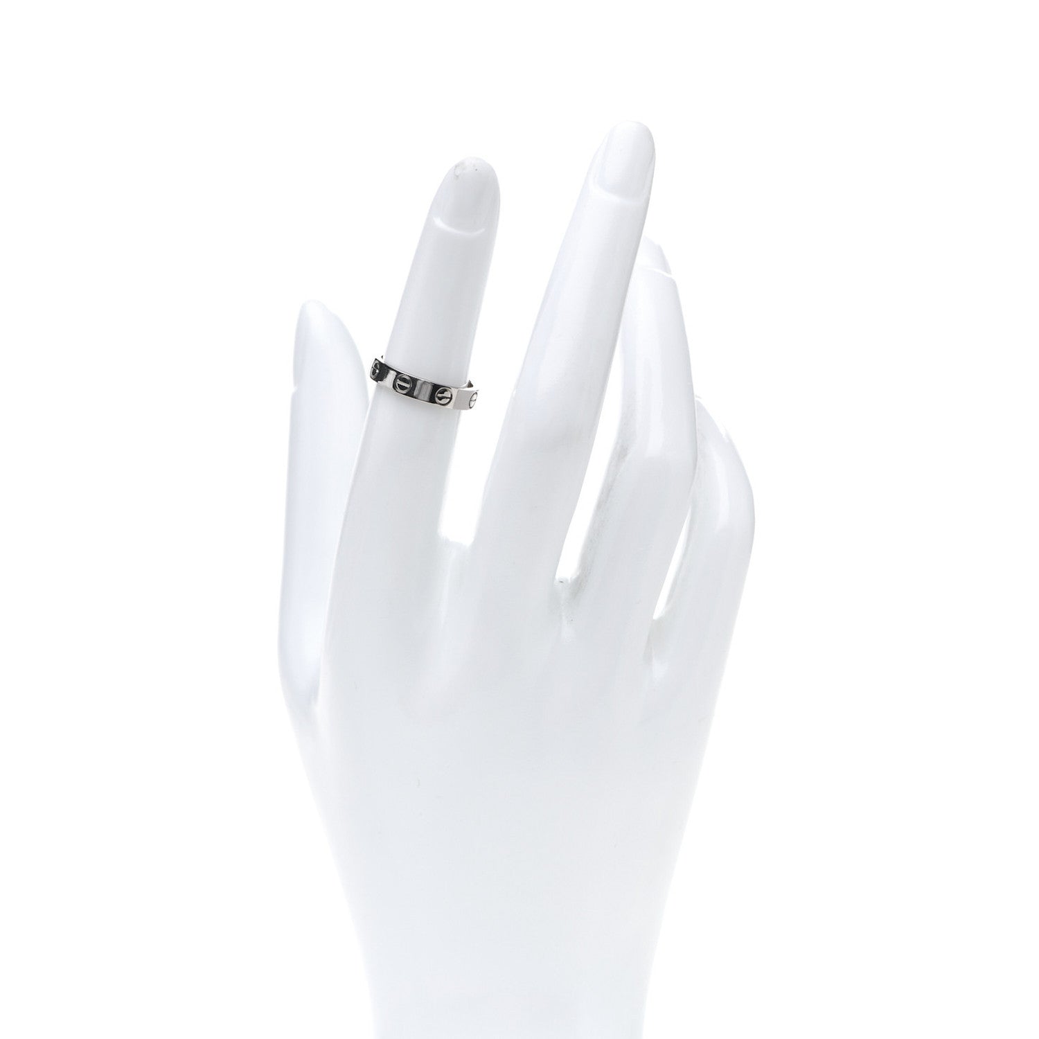 Cartier 18K White Gold 3.5mm LOVE Wedding Band Ring 49 4.75 2 of 5