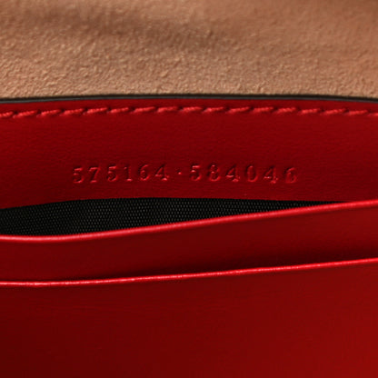 Gucci Calfskin Matelasse GG Marmont Round Wrist Wallet Hibiscus Red 6 of 10
