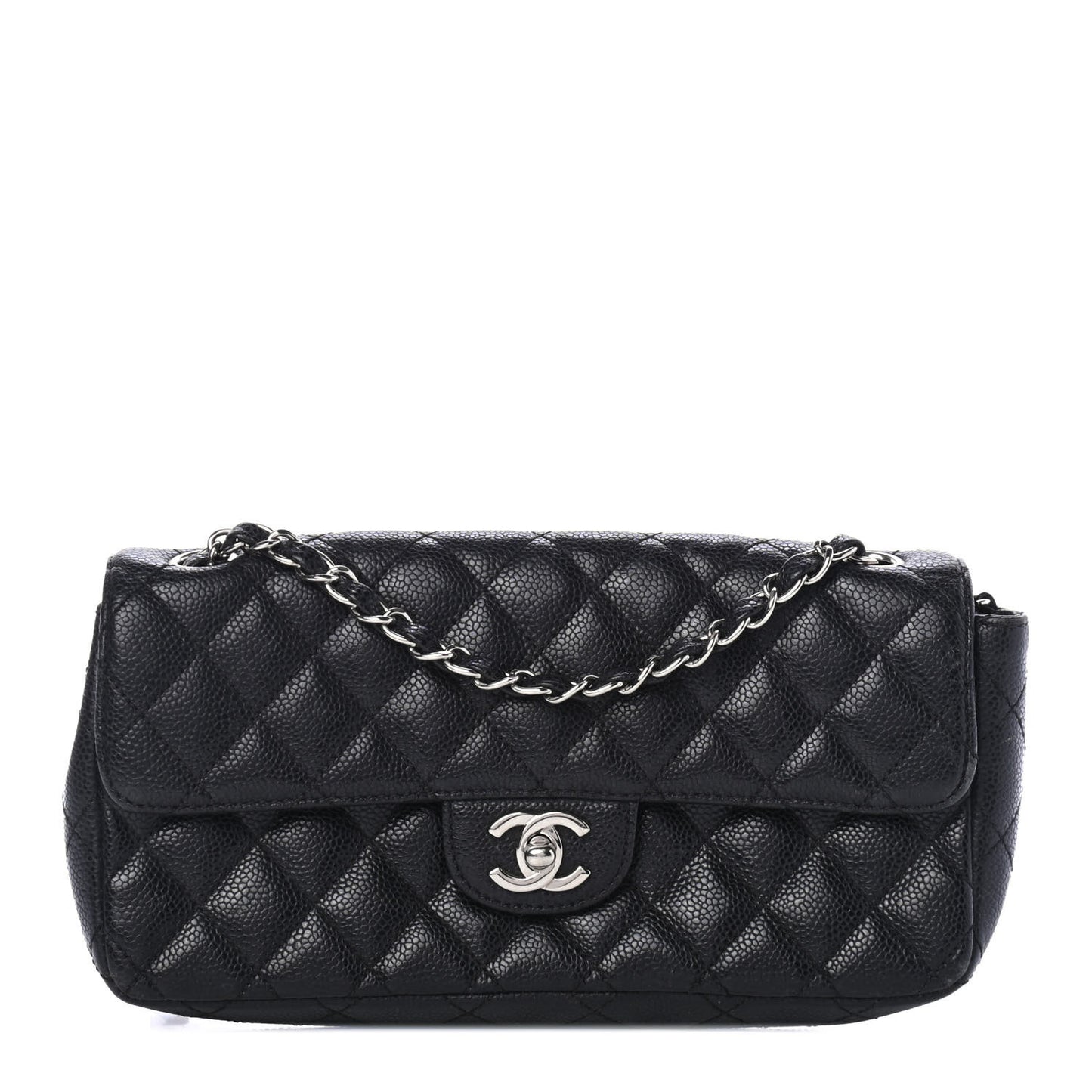 Caviar Quilted East West Flap Black