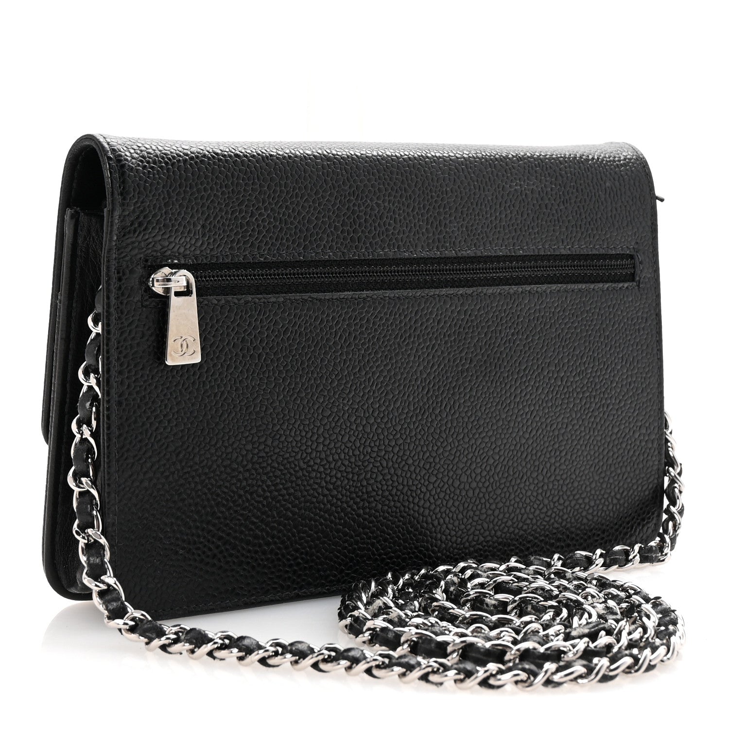 Chanel Caviar Timeless CC Wallet On Chain WOC Black 3 of 12