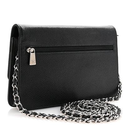 Chanel Caviar Timeless CC Wallet On Chain WOC Black 3 of 12