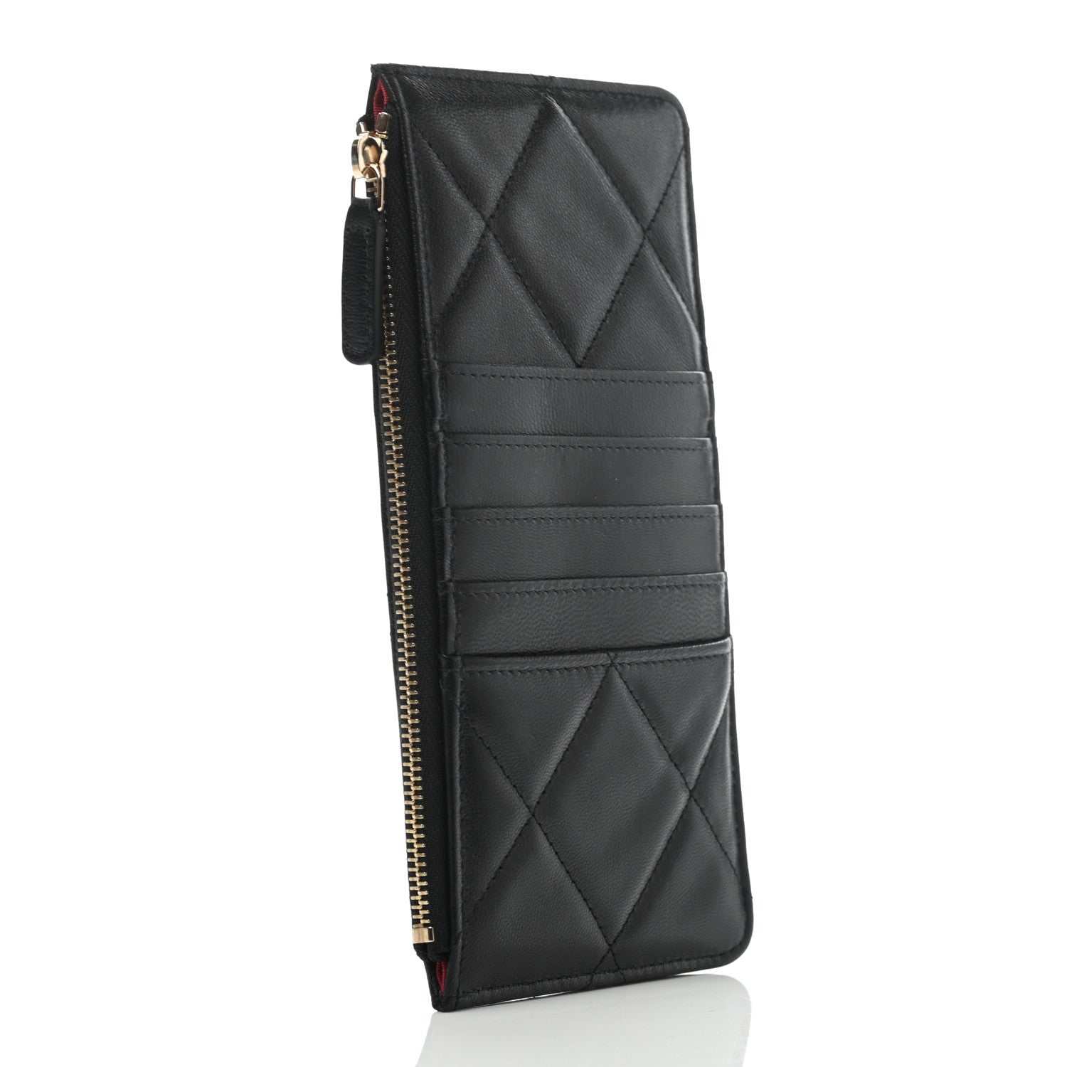 Chanel Shiny Goatskin Quilted Chanel 19 Phone and Card Holder Black 3 of 7