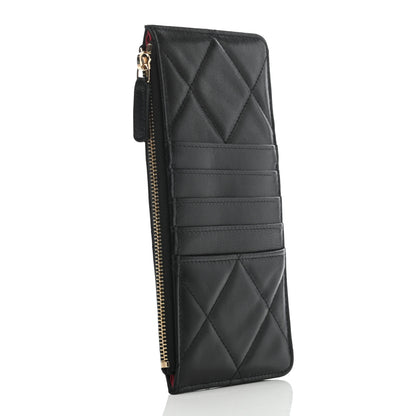 Chanel Shiny Goatskin Quilted Chanel 19 Phone and Card Holder Black 3 of 7