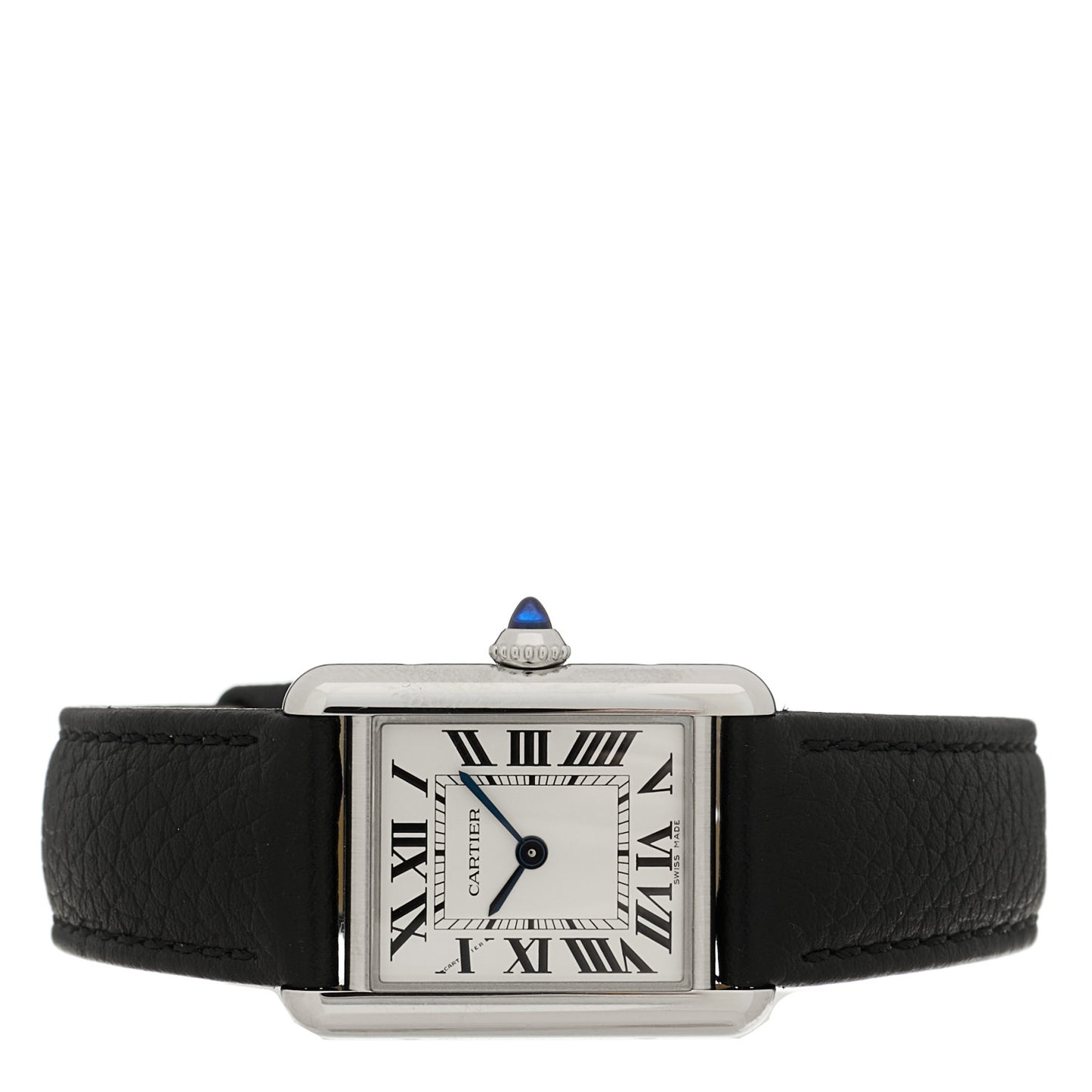 Stainless Steel Calfskin 22mm Must de Cartier Tank Quartz Watch