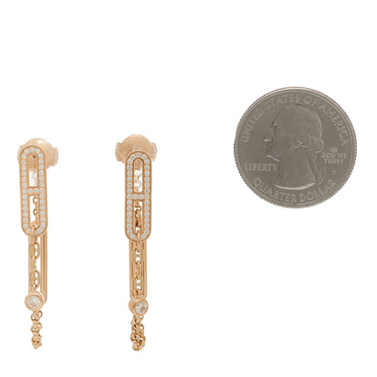 Hermes 18K Rose Gold Diamond Chaine D'Ancre Chaos Earrings 2 of 5