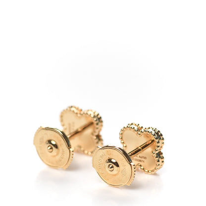 Van Cleef & Arpels 18K Yellow Gold Black Onyx Sweet Alhambra Earrings 4 of 6