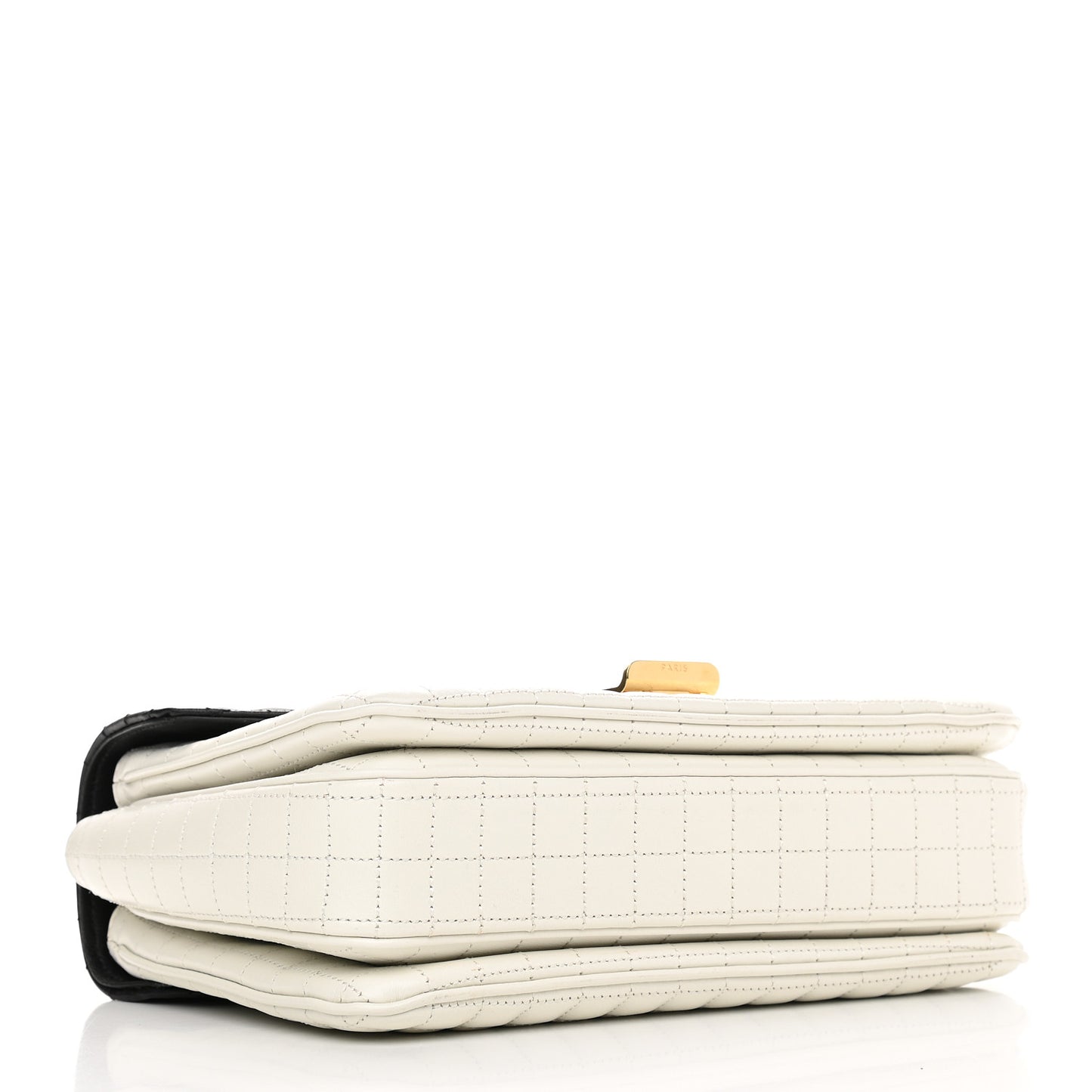 Calfskin Quilted Medium C Bag Black White