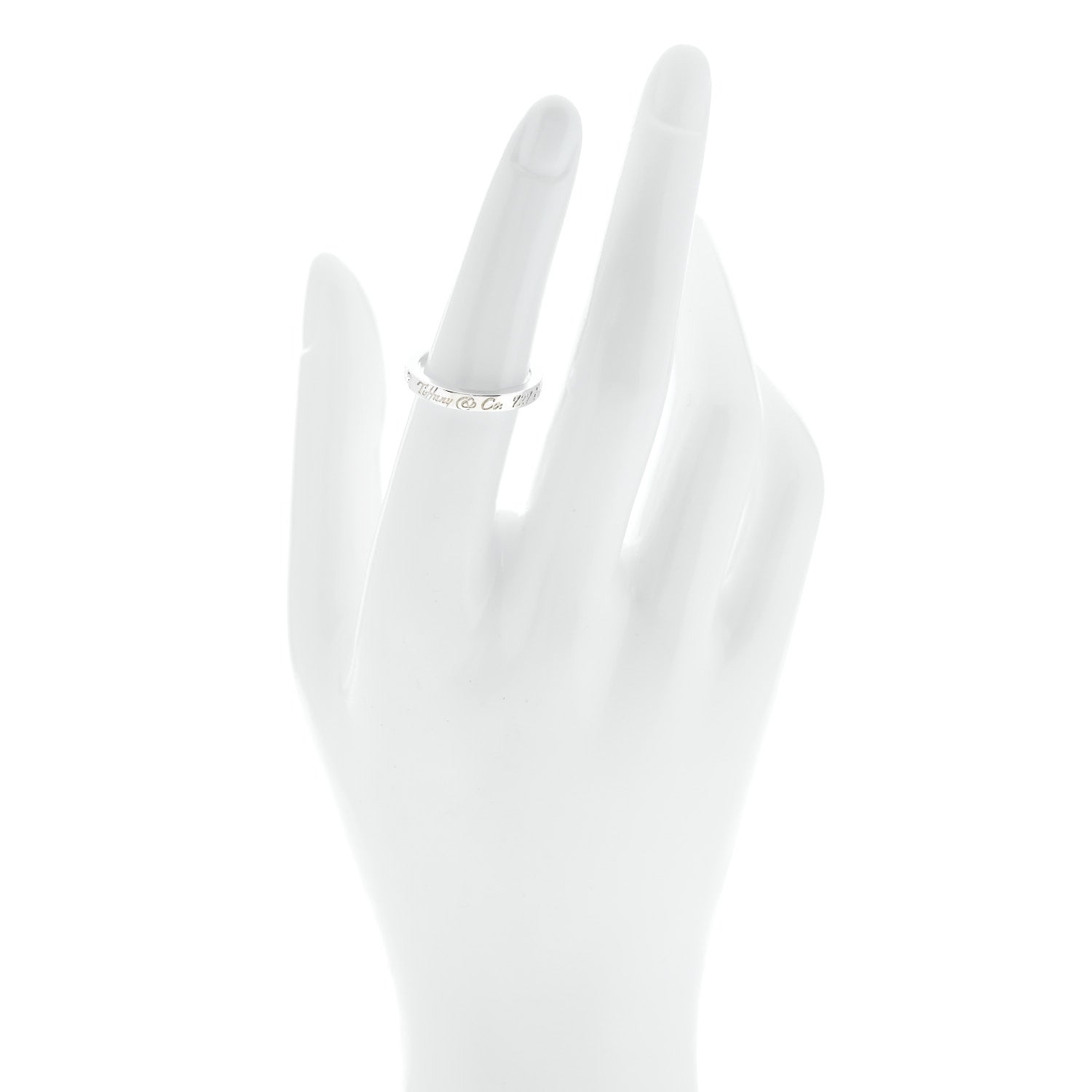 Tiffany Sterling Silver Narrow Notes Ring 52 6 2 of 4