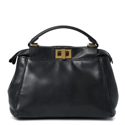 Fendi Nappa Mini Peekaboo Iconic Satchel Black 1 of 16