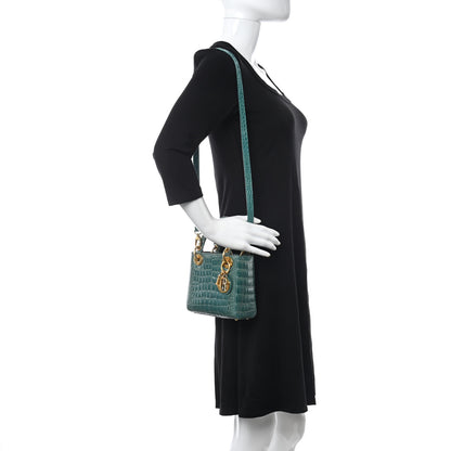 Christian Dior Shiny Crocodile Mini Lady Dior Green 2 of 10