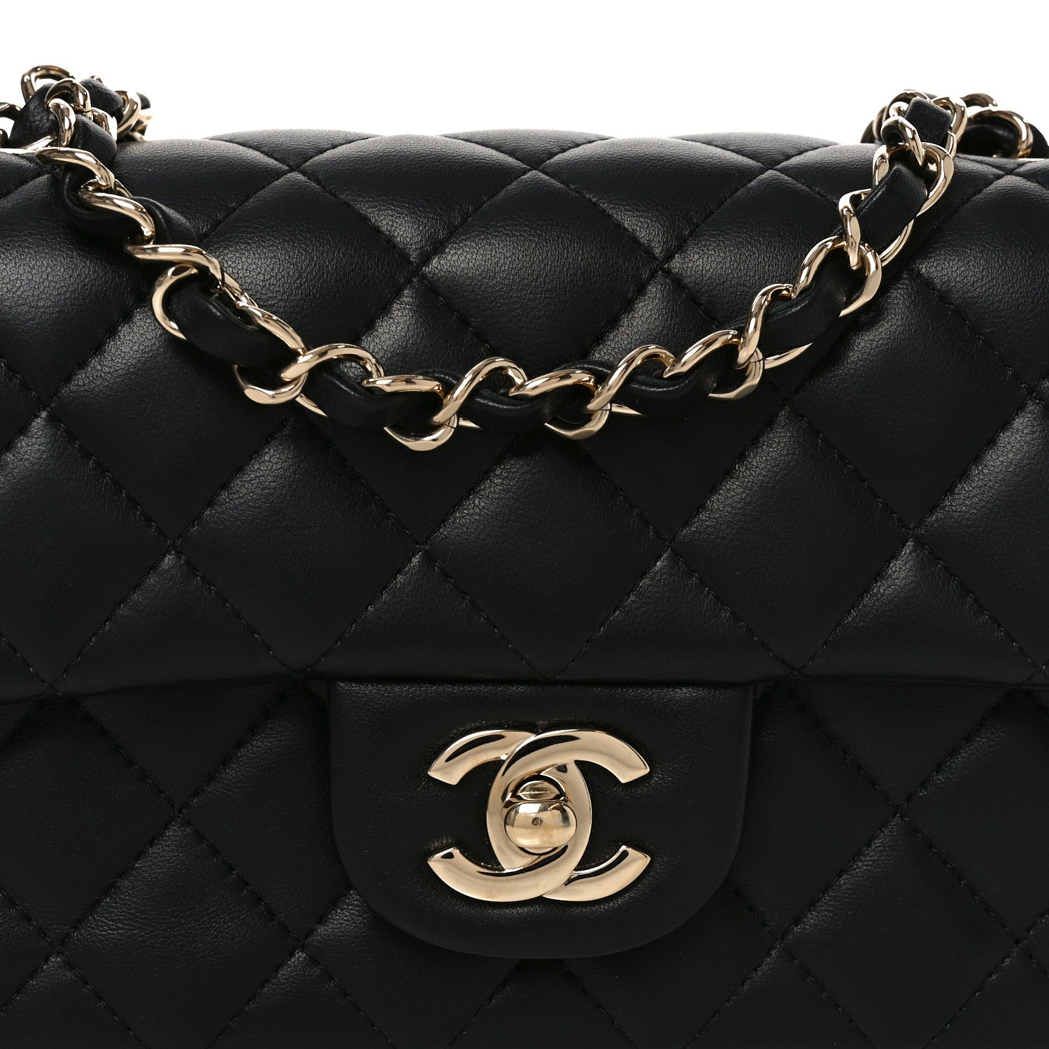 Chanel Lambskin Quilted Mini Rectangular Flap Black 8 of 11