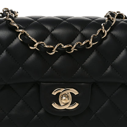 Chanel Lambskin Quilted Mini Rectangular Flap Black 8 of 11