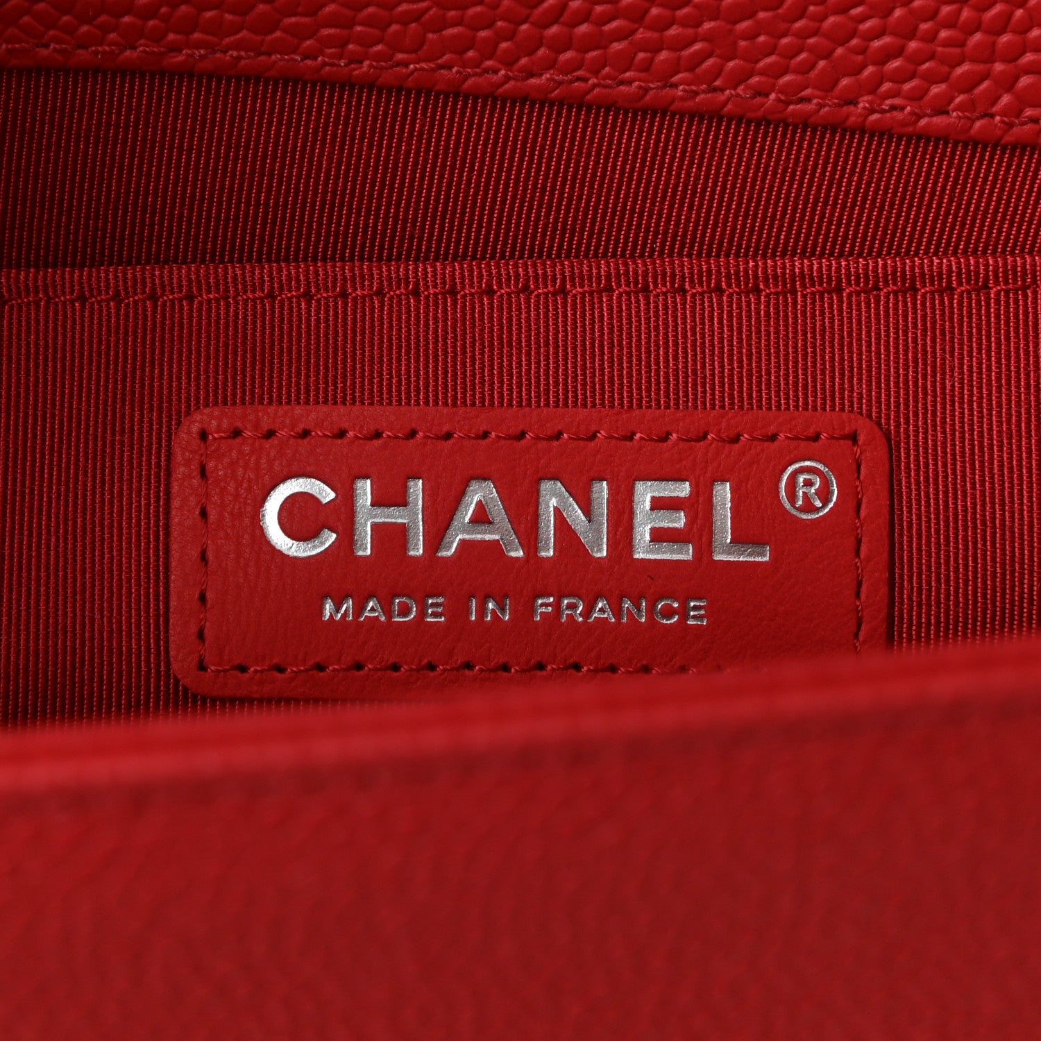 Chanel Caviar Chevron Quilted Medium Boy Flap Red 6 of 11