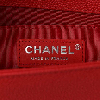 Chanel Caviar Chevron Quilted Medium Boy Flap Red 6 of 11