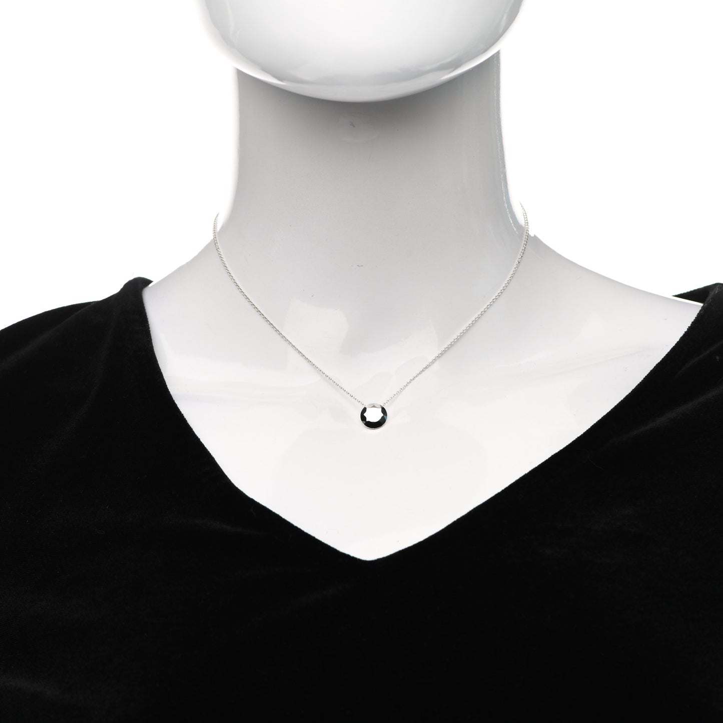 Sterling Silver Elsa Peretti Two Carat Faceted Pendant Necklace