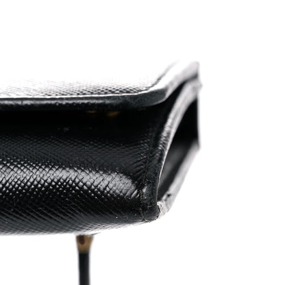 Prada Saffiano Metal Continental Flap Wallet Black 12 of 21