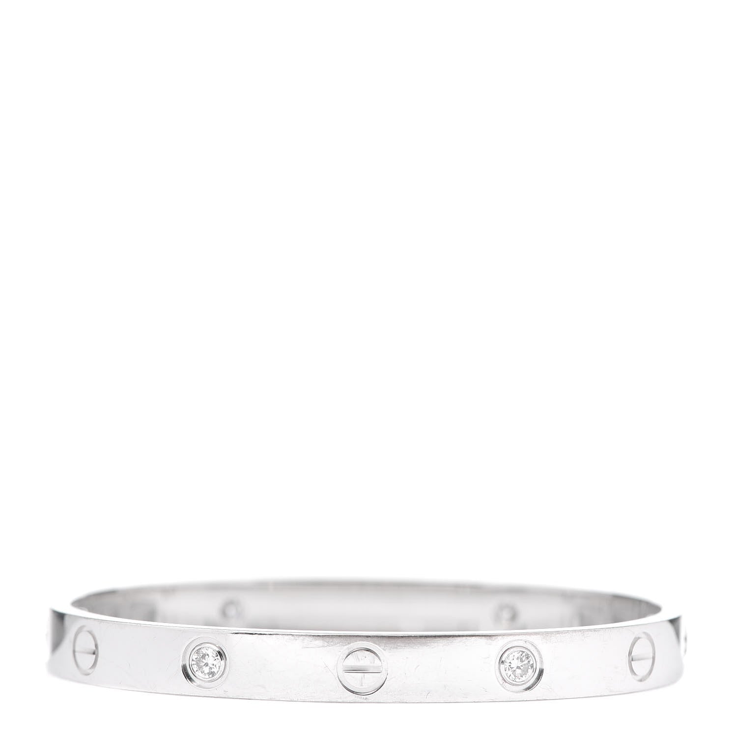 Cartier 18K White Gold 4 Diamond LOVE Bracelet 16 3 of 6