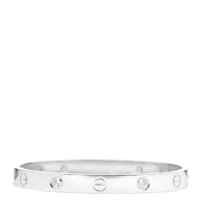 Cartier 18K White Gold 4 Diamond LOVE Bracelet 16 3 of 6