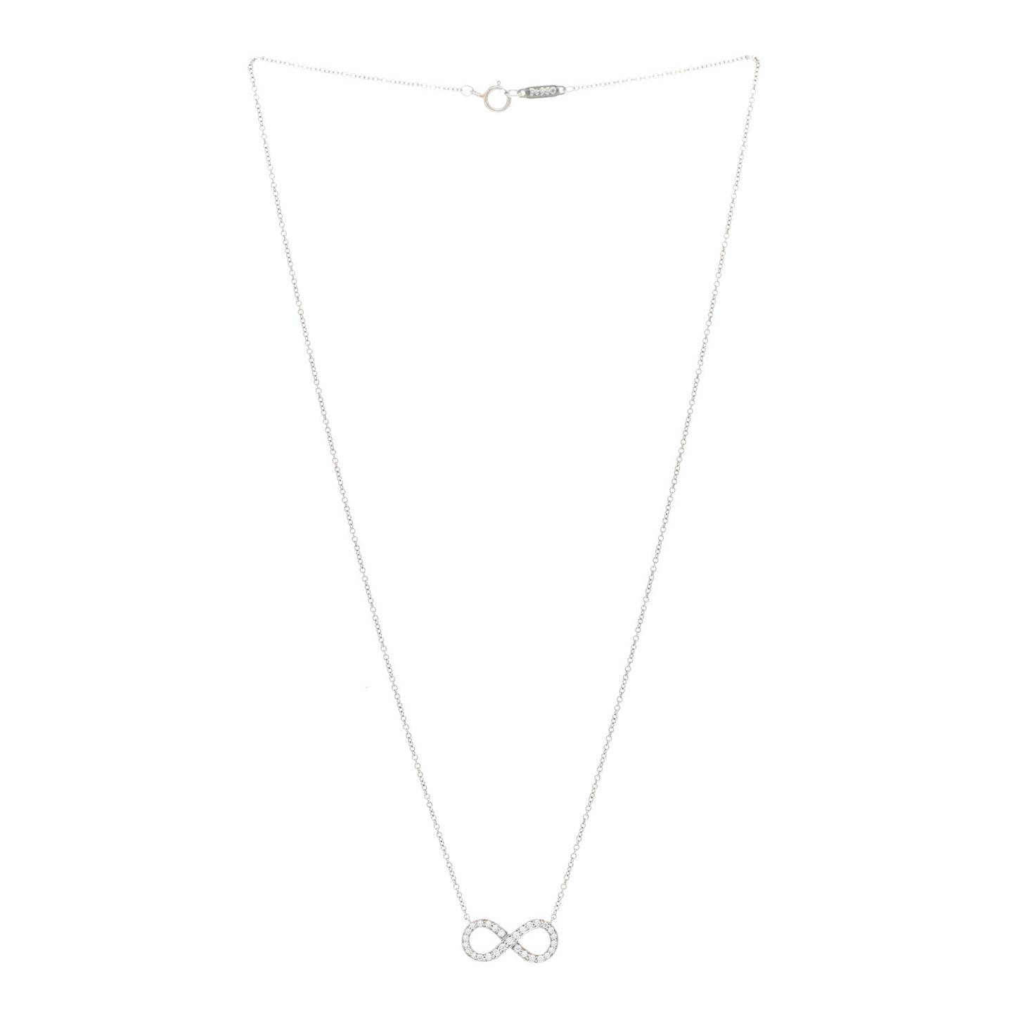 Platinum Diamond Infinity Pendant Necklace