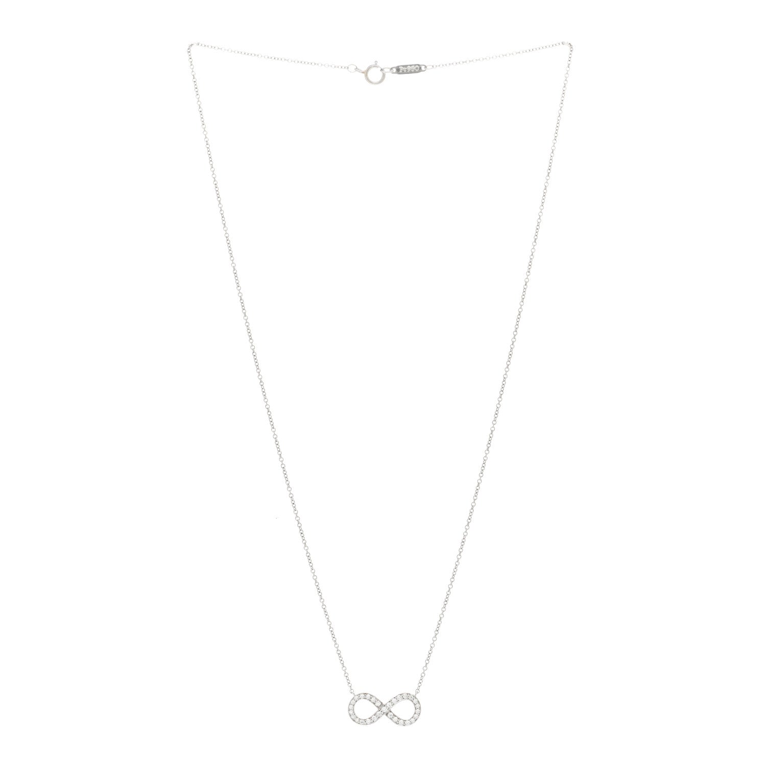 Tiffany Platinum Diamond Infinity Pendant Necklace 2 of 4