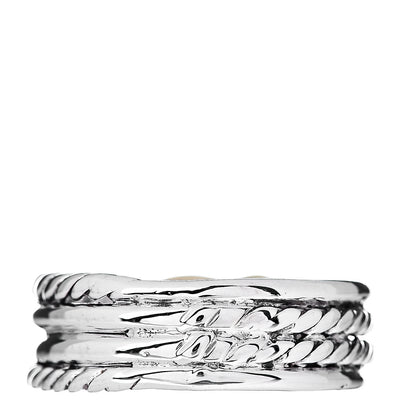 David Yurman Sterling Silver 18K Yellow Gold 6mm X Crossover Ring 50 5.5 3 of 4
