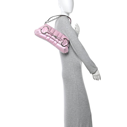 Gucci Iridescent Nappa Vertical Matelasse Medium Maxi Horsebit Chain Shoulder Bag Escape Pink 2 of 10