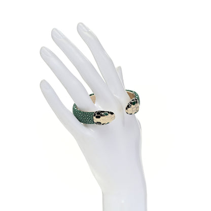 Bulgari Galuchat Serpenti Forever Bracelet Green 2 of 5